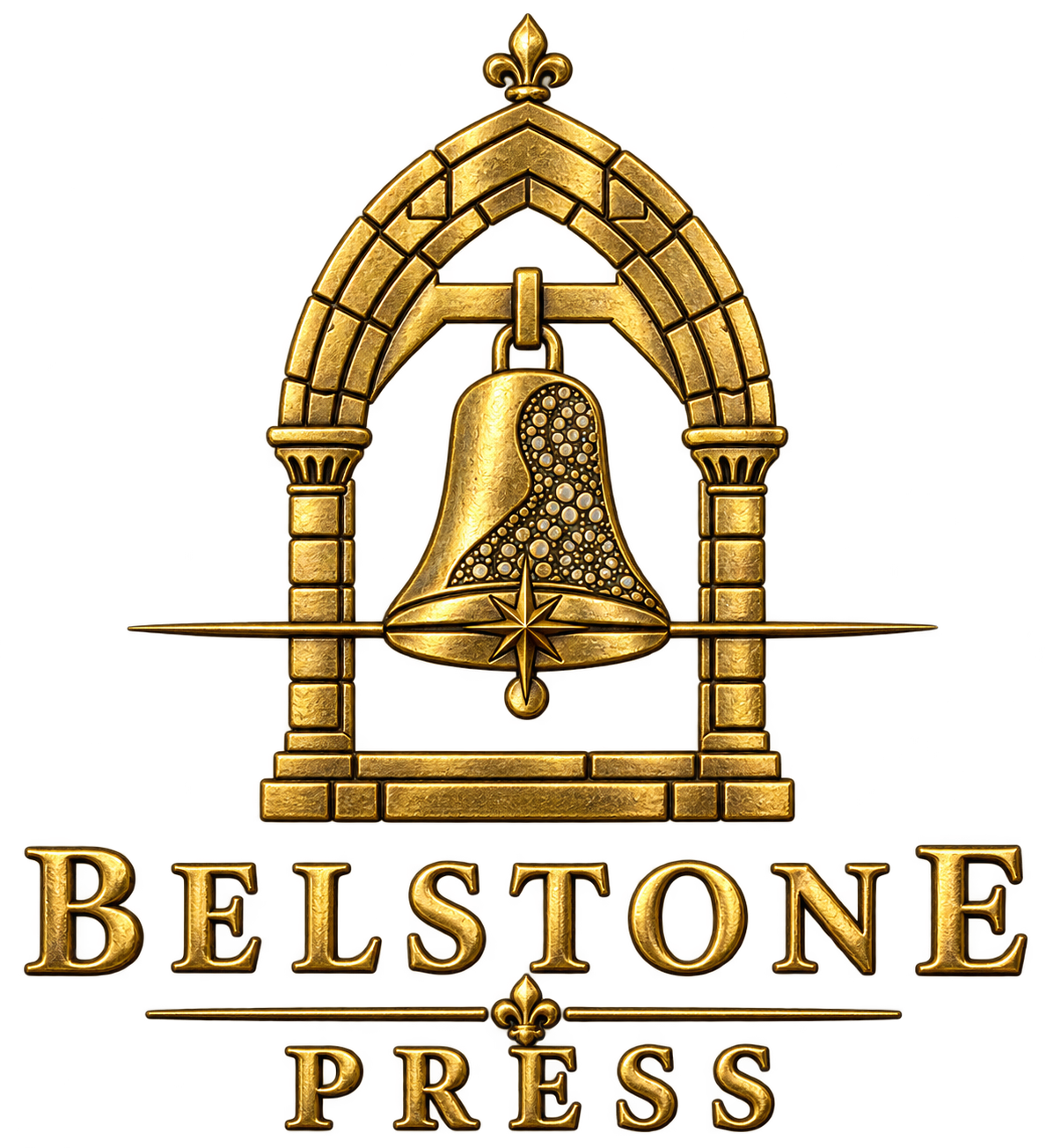 Belstone Press antique gold metal logo